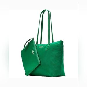 EUC Kate Spade Green Tote Bag with Pouch